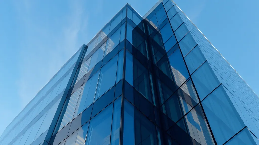 High-angle shot of a modern architectural office building wi